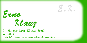 erno klauz business card